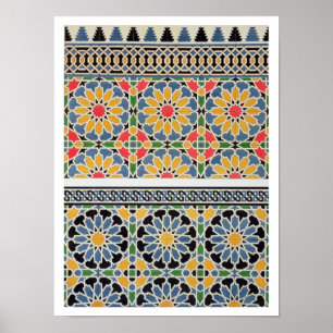 Ummauern Sie Fliesen vom Mihrab der Moschee von Poster