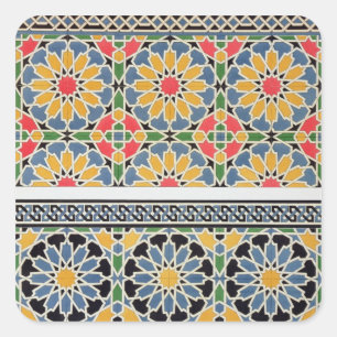 Ummauern Sie Fliesen vom Mihrab der Moschee von Quadratischer Aufkleber