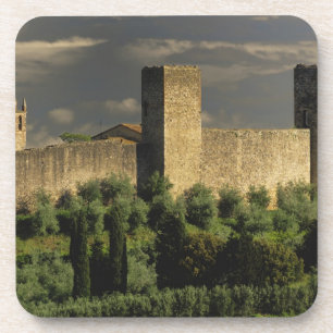 Ummauerte Stadt Monteriggioni, in der Provinz Untersetzer