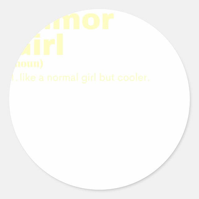 umor Girl - Spaß Runder Aufkleber (Vorderseite)