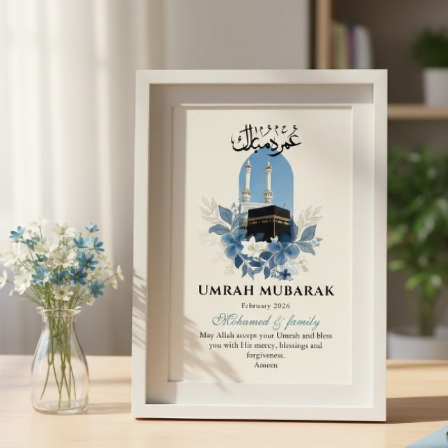 Umrah Mubarak Personalized Islamic Wall Art Poster (Créateur téléchargé)