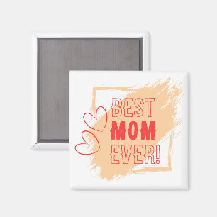 Umrandete rote Herzen Beste Mama Magnet