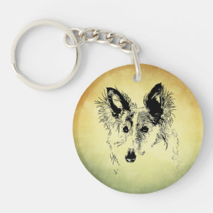 Umrandeter Silken Windhound Schlüsselanhänger