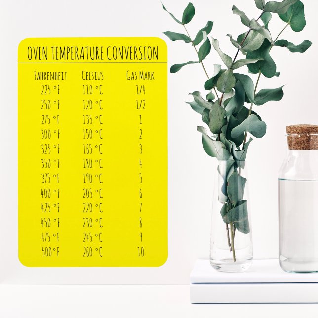 Umrechnungstabelle Temperatur Celsius Fahrenheit M Magnet (bright temperature conversion table for home cooks and professionals)