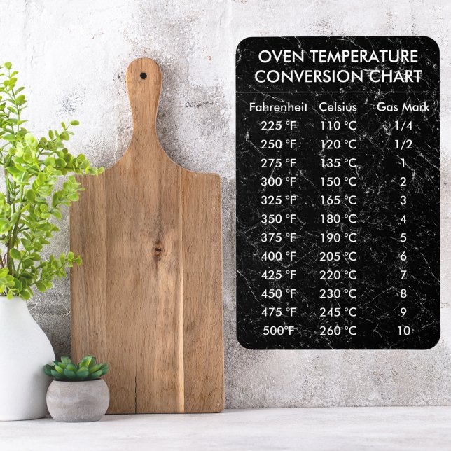 Umrechnungstabelle Temperatur Celsius Fahrenheit Magnet (Conversion Chart Temperature Celsius Fahrenheit Magnet
 black marble)