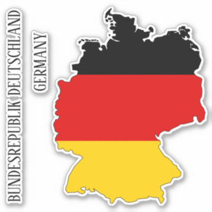 Umriss der Deutschlandflagge auf der Karte Aufkleber