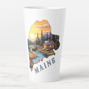Umriss der Maine-Staatskabine Elch Milchtasse