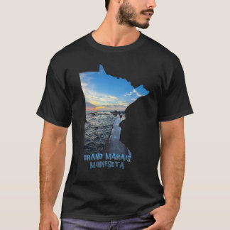 Umriss des Bundesstaates Minnesota Grand Marais So T-Shirt