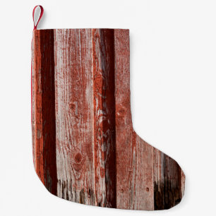 Umriss einer alten bemalten Holzwand. Hintergrund Kleiner Weihnachtsstrumpf