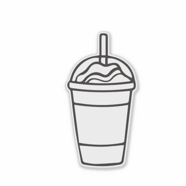 Umriss einer Eis-Kaffeetasse Aufkleber (Vorderseite)