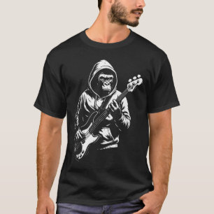 Umriss eines Kapuzineraffen-Bassisten T-Shirt