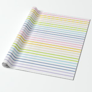 Umrissene Pastellregenbogen-Streifen Geschenkpapier