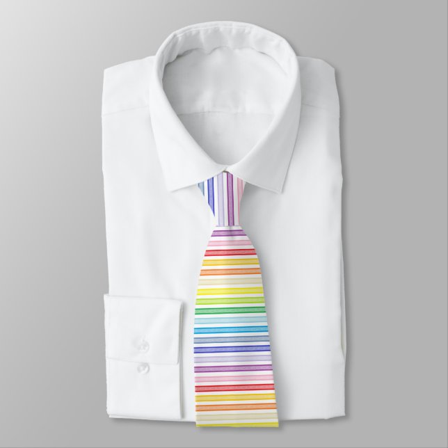 Umrissener Streifen-breiterer Spektrum-Regenbogen Krawatte (Gebunden)
