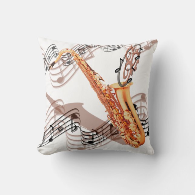 Umschaltbares abstraktes Saxophonethrow-Kissen Kissen (Vorderseite)