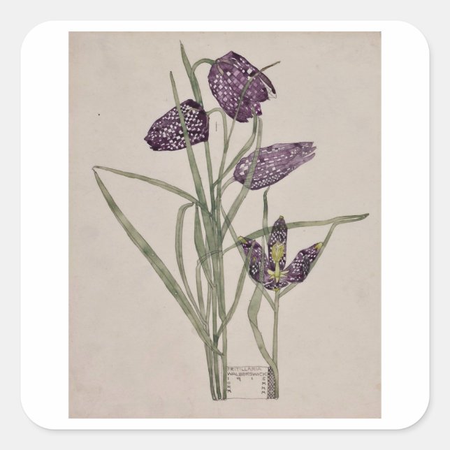 UMSCHLAG AUFKLEBER: CHARLES RENNIE MACKINTOSH : 19 QUADRATISCHER AUFKLEBER (Vorderseite)