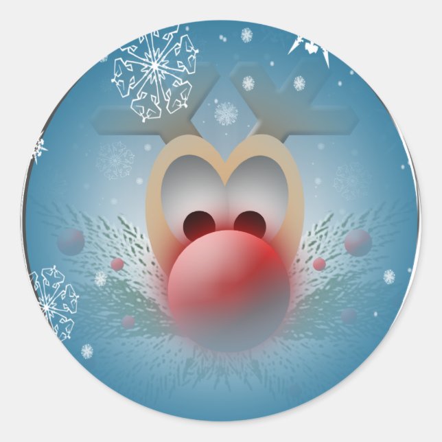 Umschlag Aufkleber der Rentier Face Holiday Card (Vorderseite)