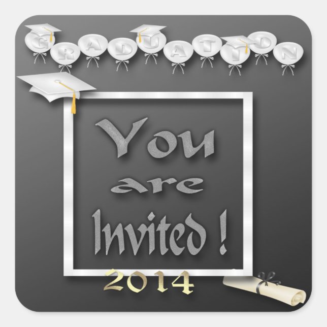 Umschlag Aufkleber der White Balloons Graduation P (Vorderseite)
