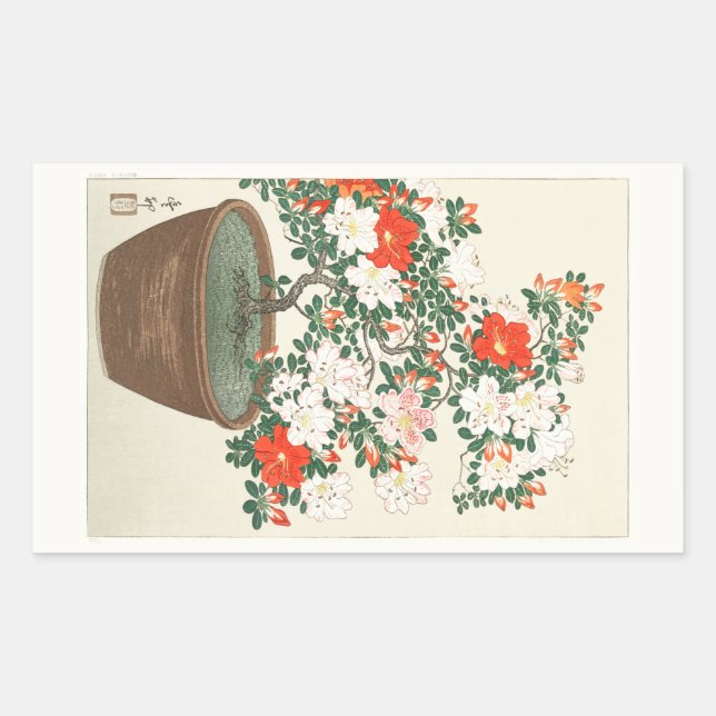 UMSCHLAG AUFKLEBER: JAPANESE WOODBLOCK : OHARA KOS RECHTECKIGER AUFKLEBER (Vorderseite)