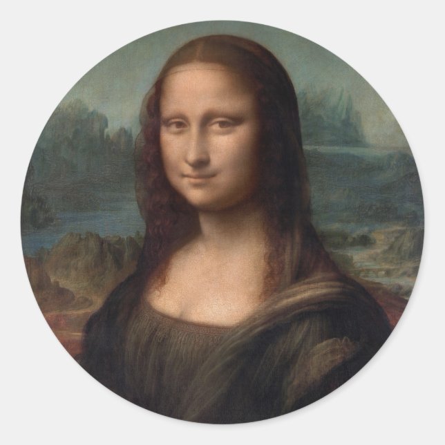 UMSCHLAG AUFKLEBER: LEONARDO DA VINCI: DIE MONA LI RUNDER AUFKLEBER (Vorderseite)