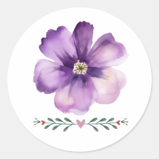 Umschlag Aufkleber lila Blume