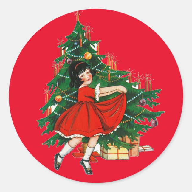 UMSCHLAG AUFKLEBER MIT VINTAGE-CHRISTMAS-BILD (Vorderseite)