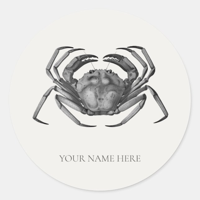 UMSCHLAG AUFKLEBER STICKER: CRAB (Vorderseite)