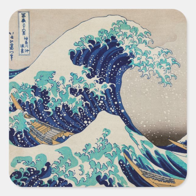 UMSCHLAG AUFKLEBER STICKER : HOKUSAI : DIE WAVE (Vorderseite)