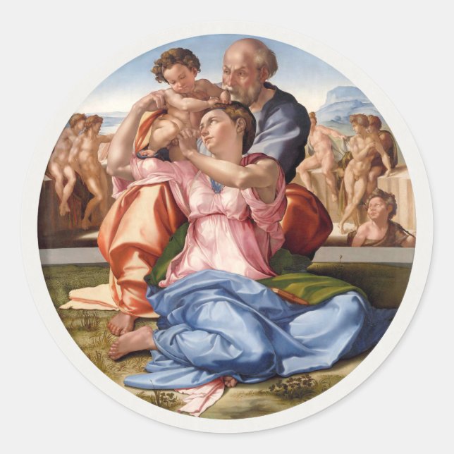 UMSCHLAG AUFKLEBER STICKER : MICHELANGELO : DONI T (Vorderseite)