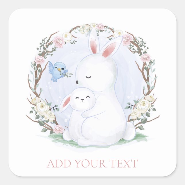 UMSCHLAG AUFKLEBER STICKER : MUTTER + BABYBUNNEN (Vorderseite)