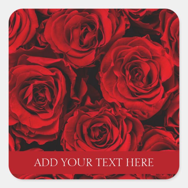 UMSCHLAG AUFKLEBER STICKER: ROTE ROSEN (Vorderseite)