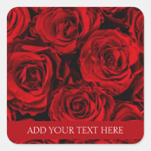 UMSCHLAG AUFKLEBER STICKER: ROTE ROSEN