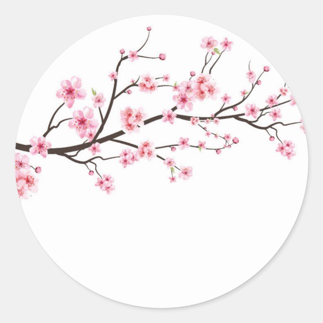 UMSCHLAG AUFKLEBER STICKER : SAKURA-BLUMENTE (Vorderseite)