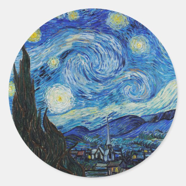UMSCHLAG AUFKLEBER STICKER : VINCENT VAN GOGH (Vorderseite)