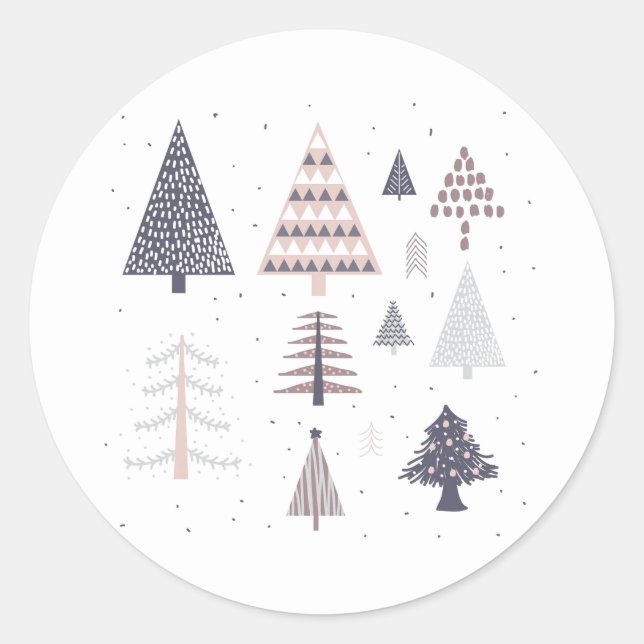 UMSCHLAG AUFKLEBER STICKER : WEIHNACHTBÄUME (Vorderseite)