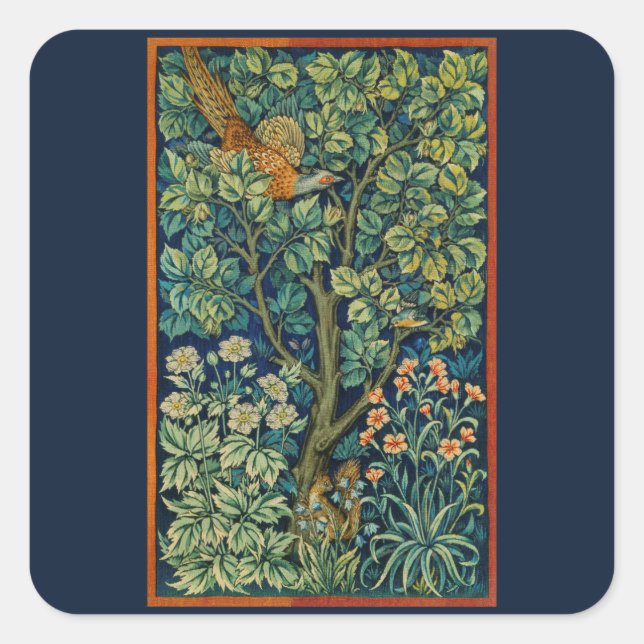 UMSCHLAG AUFKLEBER STICKER WILLIAM MORRIS "PHEASAN (Vorderseite)