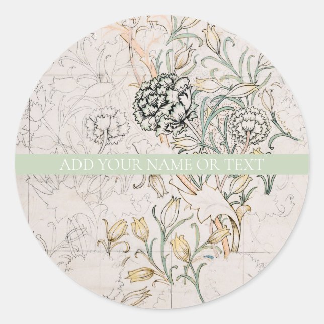 UMSCHLAG AUFKLEBER STICKER : WILLIAM MORRIS : ZEIC (Vorderseite)