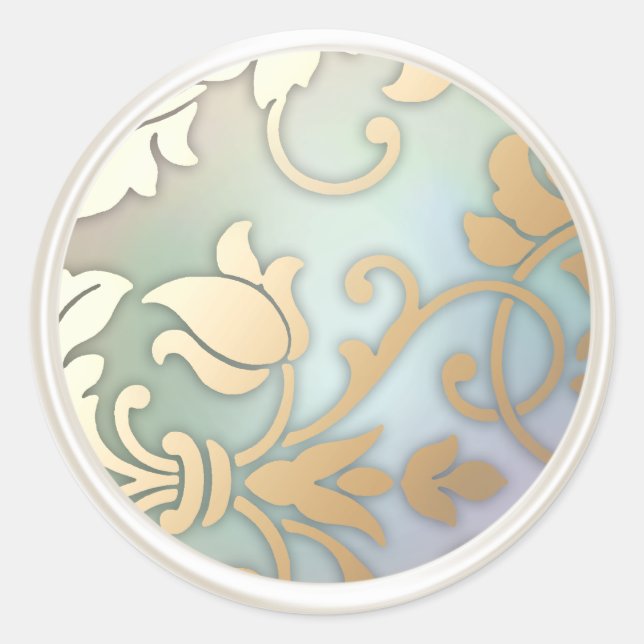 Umschlag Aufkleber von Gold und Perl Damask (Vorderseite)