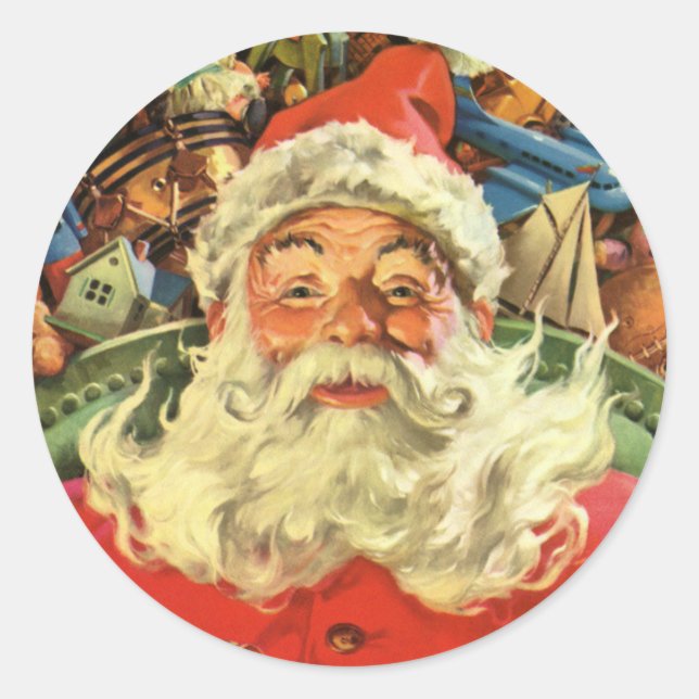 UMSCHLAG AUFKLEBER: WEINKRISTMAS : Weihnachtsmann Runder Aufkleber (Vorderseite)