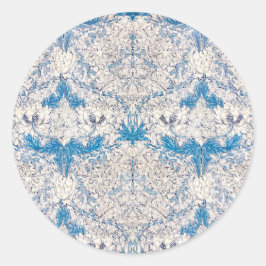 UMSCHLAG AUFKLEBER: WILLIAM MORRIS : BLAUE HONEYSU RUNDER AUFKLEBER