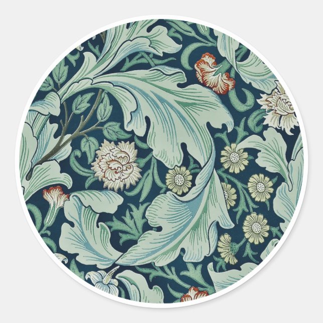 UMSCHLAG AUFKLEBER: WILLIAM MORRIS : FLORALLES DES RUNDER AUFKLEBER (Vorderseite)