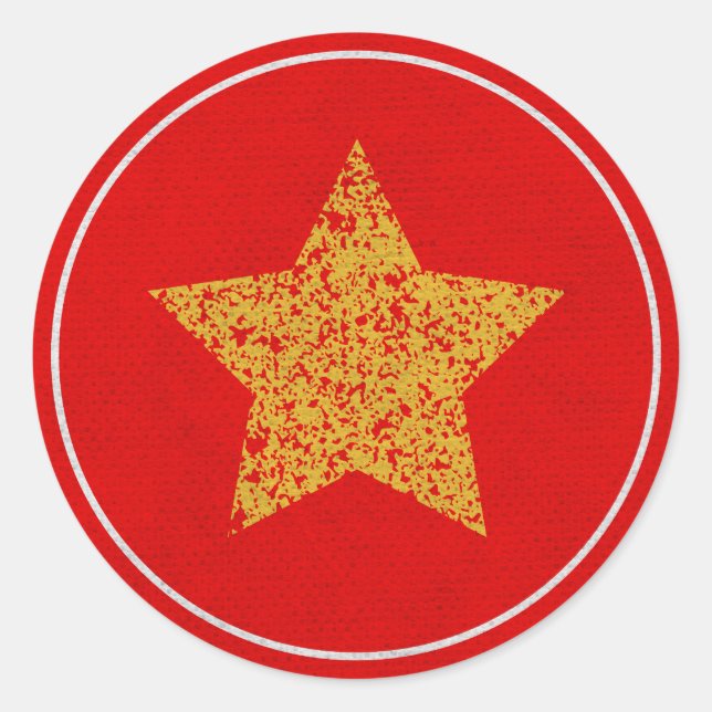 Umschlag Aufkleber zu Vintag-Star-Weihnachten (Vorderseite)
