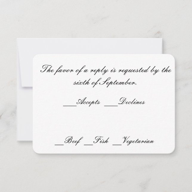 Umschläge mit Antwortkarten RSVP Karte (Vorderseite)