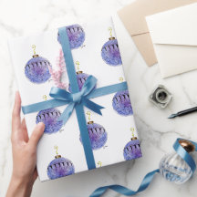 Umschlagpapier - Blauer Baumschmuck