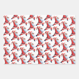 Umschlagpapier Flachblatt Set 3 TanzSanta Geschenkpapier Set