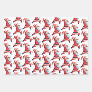 Umschlagpapier Flachblatt Set 3 TanzSanta Geschenkpapier Set