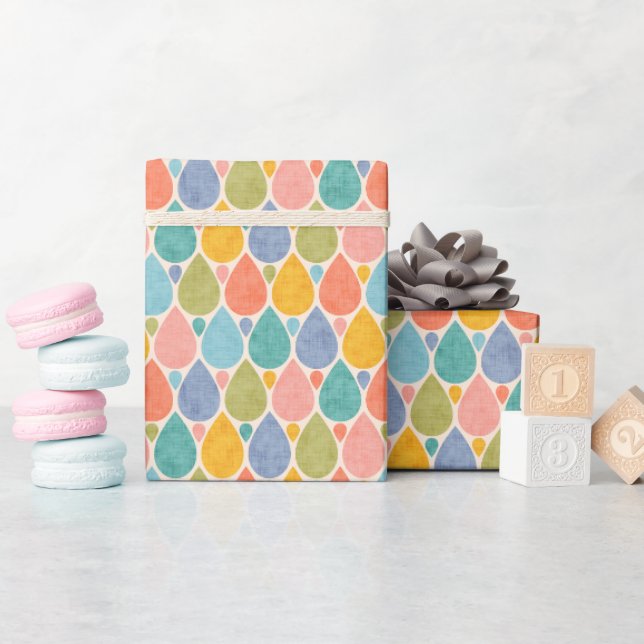 Umschlagpapier für Baby und Kinder im Retro-Stil. Geschenkpapier (Babyparty)