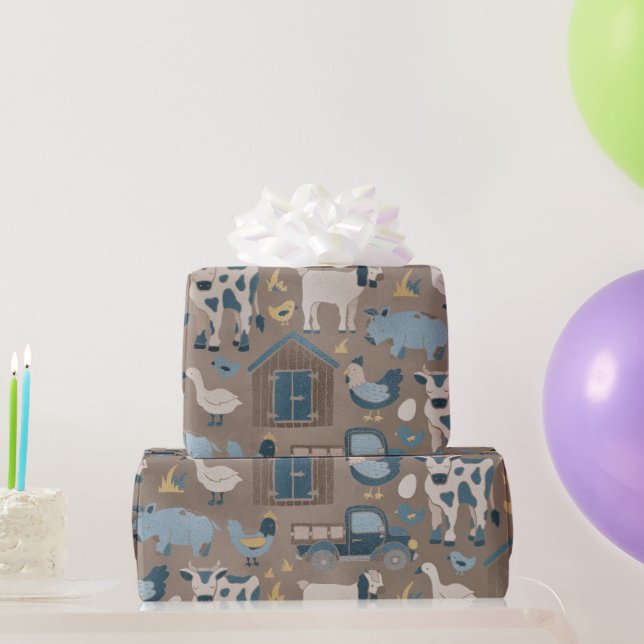 Umschlagpapier für Bauernhof Geschenkpapier (Partygeschenke)