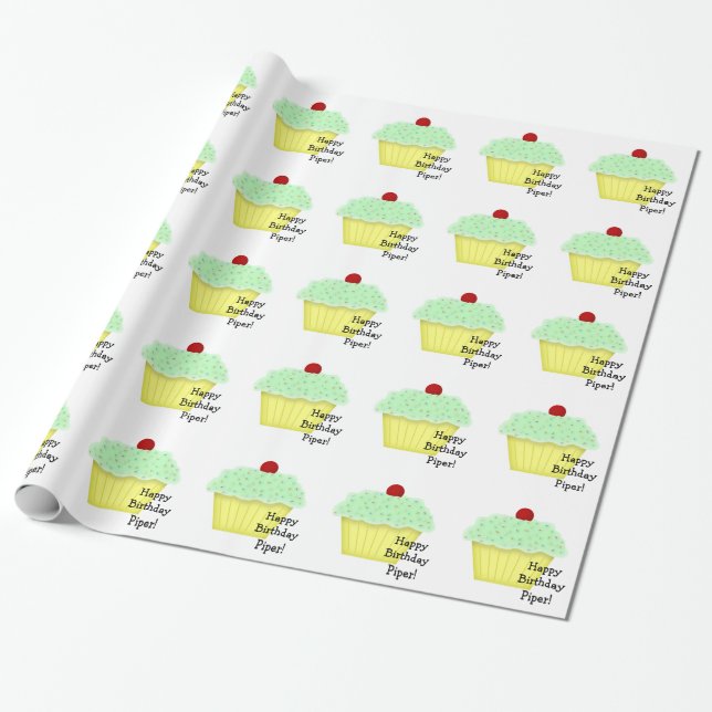 Umschlagpapier für Cupcake Individuelle Name Geschenkpapier (Ungerollt)