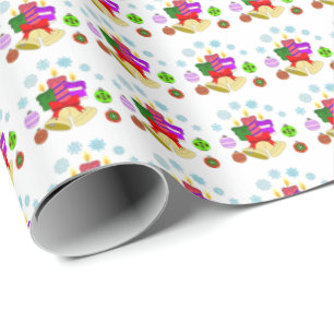 Umschlagpapier für Glocken, Bläschen und Kerzen Geschenkpapier