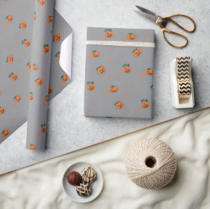 Umschlagpapier für Halloween - Pumpkins, Skulls, Geschenkpapier